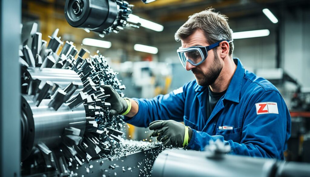 Zerspanungsmechaniker bei der Arbeit